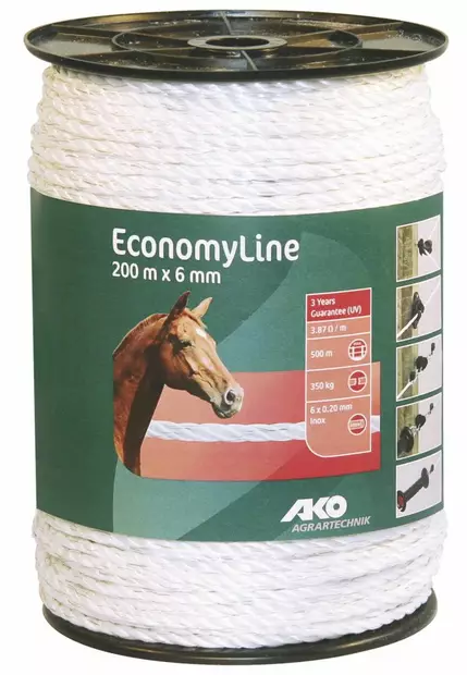 Sähkököysi Economy line rope 6mm 200m - Aitaköydet ja aitalangat - k44531 - 1