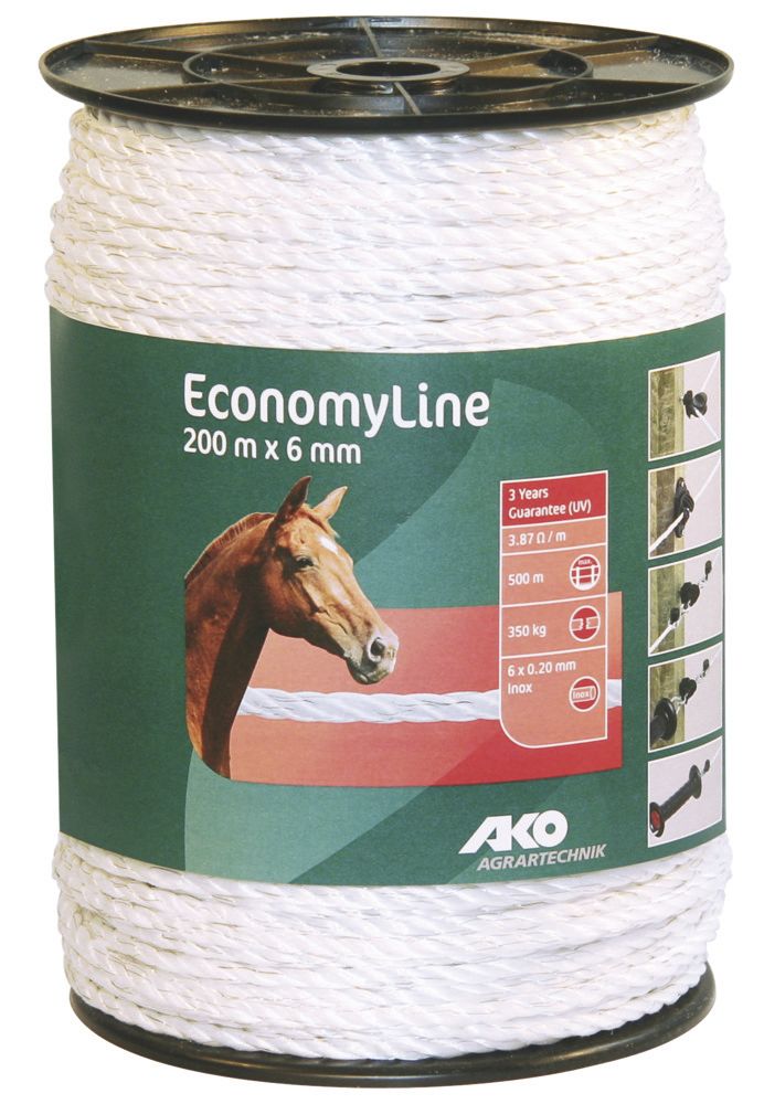 Sähkököysi Economy line rope 6mm 200m - Aitaköydet ja aitalangat - k44531 - 1