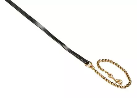 Läder grimskaft med 60cm mässingskedja - Riimunnarut - 3034 - 1