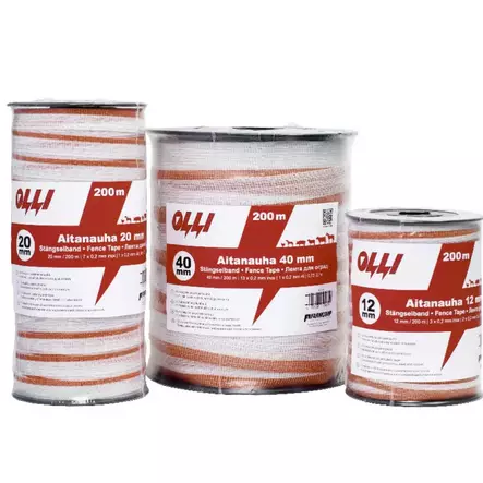 Olli Elband vit/röd 40mm 200m - Elrep & eltrådar - 6031035 - 1