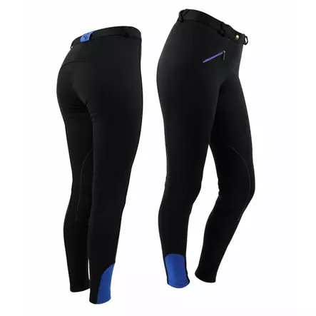 Kangaspaikkaiset ratsastushousut musta - Ratsastushousut polvipaikoilla - qhp8061zw - 1