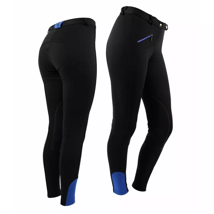 Kangaspaikkaiset ratsastushousut musta - Ratsastushousut polvipaikoilla - qhp8061zw - 1